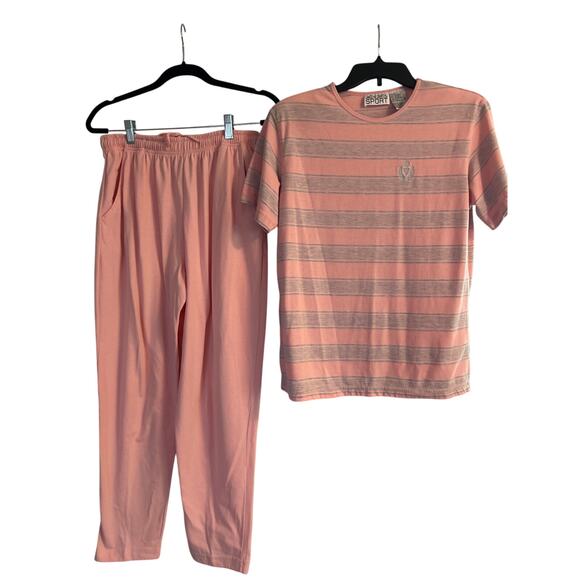 VGUC Vintage Jaclyn Smith Sport 2 Piece Lounge Set Pants/Top Peach Size Small - Picture 1 of 5